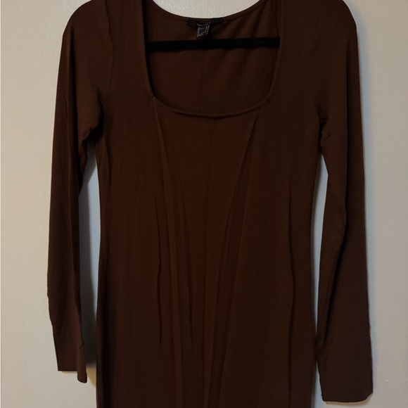 Forever 21 Brown Long Sleeve Midi Dress - Picture 3 of 6